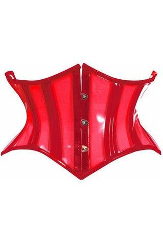 Lavish Clear Red Curvy Cut Mini Cincher Corset