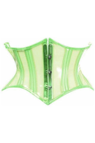 Lavish Clear Green Curvy Cut Mini Cincher Corset