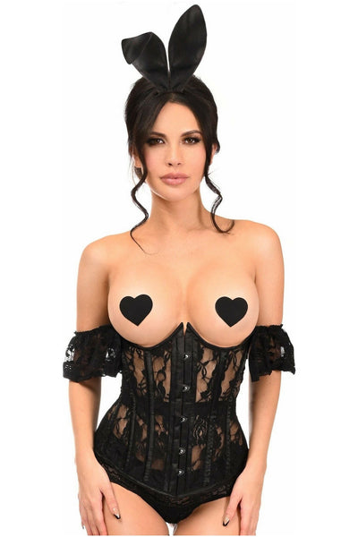 Lavish 3 PC Daring Lace Bunny Corset Costume