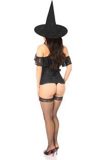 Lavish 3 PC Premium Lace Witch Corset Costume