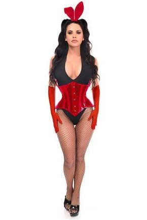 Lavish 4 PC Red Festival Bunny Corset Costume