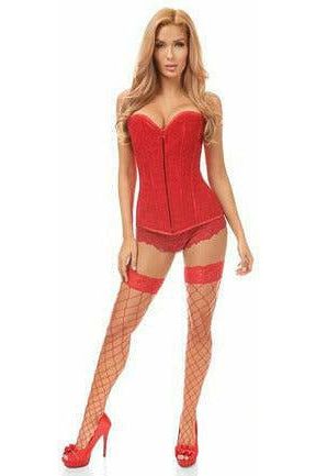 Lavish Red Lace Overbust Corset  - Daisy Corsets