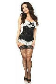 Lavish Black Burlesque Corset w/Lace - Daisy Corsets