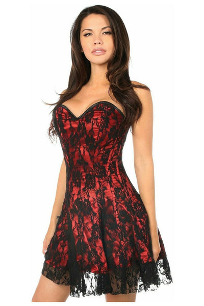 Lavish Red Lace Corset Dress - Daisy Corsets