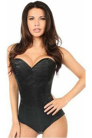 Lavish Black Satin Corset Romper - Daisy Corsets