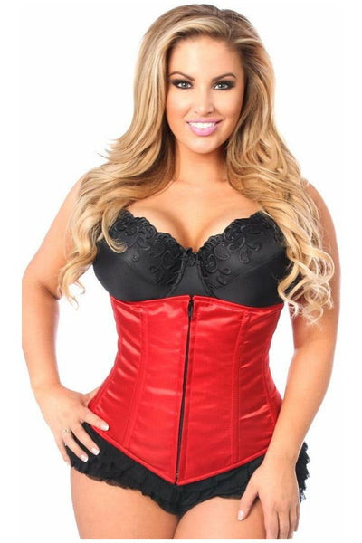 Lavish Red Underbust Zipper Corset - Daisy Corsets