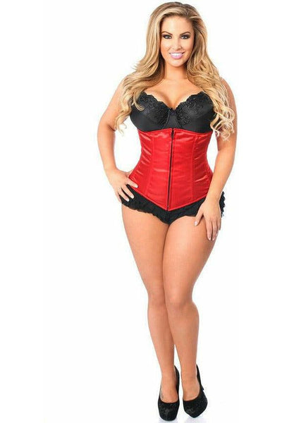 Lavish Red Underbust Zipper Corset - Daisy Corsets