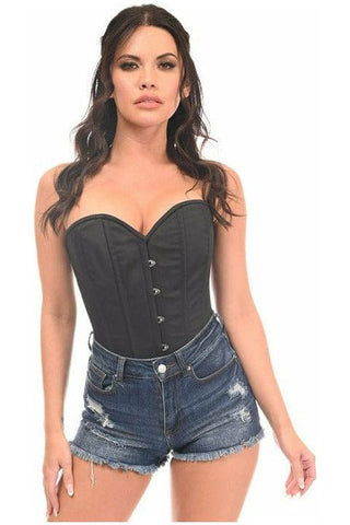 Lavish Black Cotton Overbust Corset