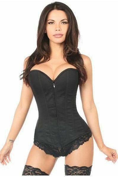 Lavish Black Cotton Overbust Corset - Daisy Corsets