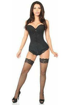 Lavish Black Cotton Overbust Corset - Daisy Corsets