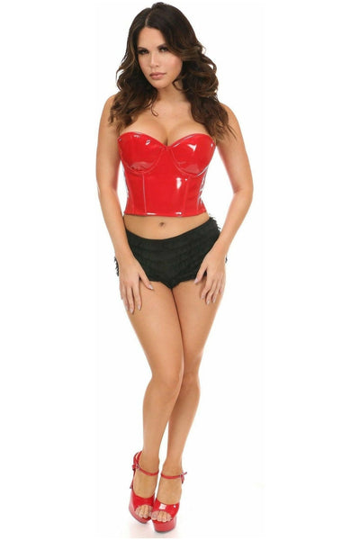 Lavish Red Patent PVC Underwire Bustier - Daisy Corsets