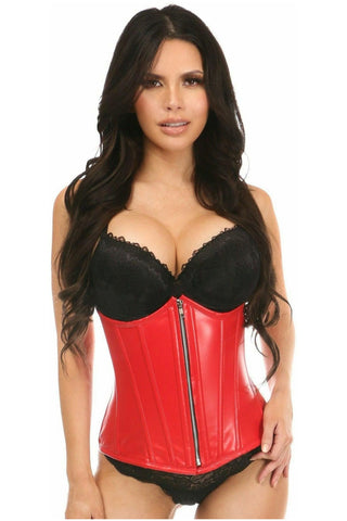 Lavish Red Wet Look Under Bust Corset - Daisy Corsets