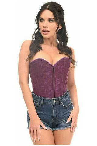 Lavish Magenta Lace Overbust Corset w/Zipper - Daisy Corsets