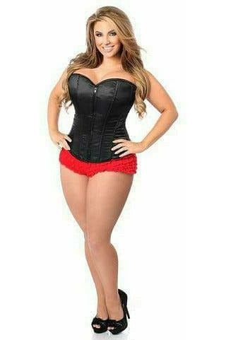 Lavish Black Sweetheart Front Zipper Corset - Daisy Corsets