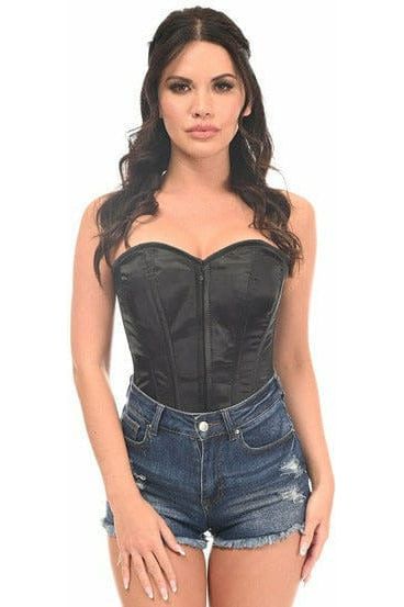 Lavish Black Sweetheart Front Zipper Corset