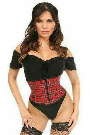 Lavish Red Plaid Mini Cincher - Daisy Corsets