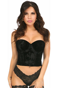 Lavish Black Velvet Underwire Bustier - Daisy Corsets