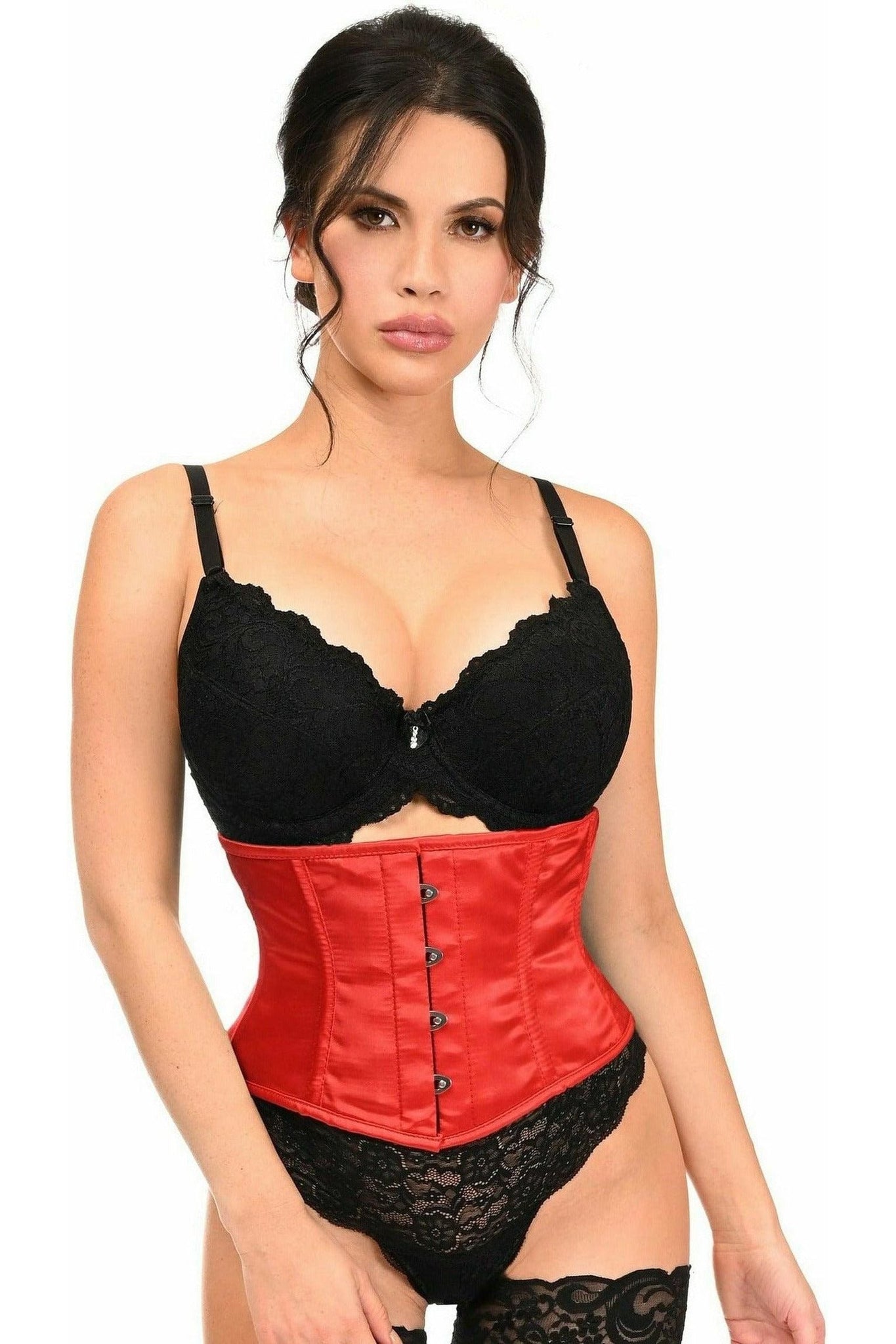 Lavish Red Satin Mini Cincher - Daisy Corsets