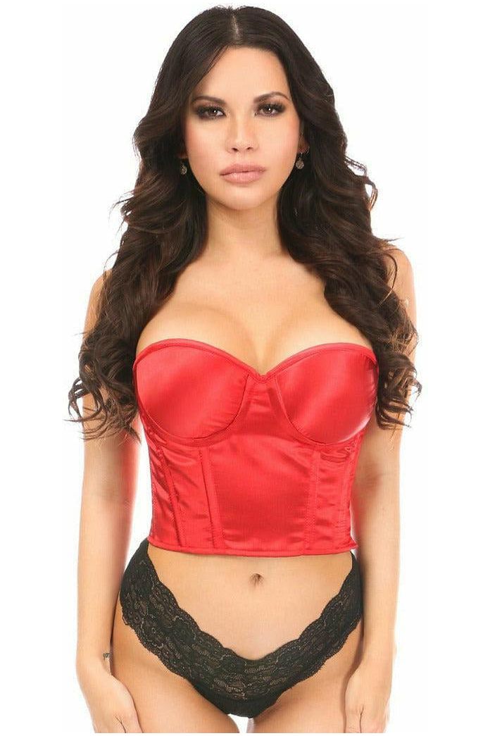 Lavish Red Satin Underwire Bustier - Daisy Corsets