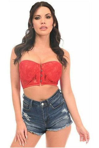 Lavish Red Lace Underwire Short Bustier