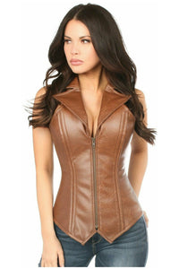 Top Drawer Faux Leather Steel Boned Corset - Daisy Corsets