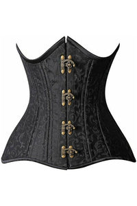 Top Drawer CURVY Brocade Double Steel Boned Under Bust Corset - Daisy Corsets