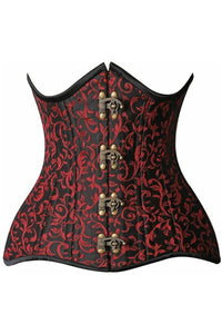 Top Drawer CURVY Brocade Double Steel Boned Under Bust Corset - Daisy Corsets