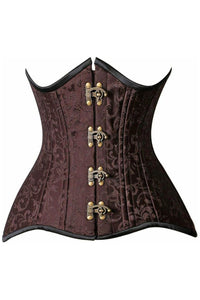 Top Drawer CURVY Brocade Double Steel Boned Under Bust Corset - Daisy Corsets