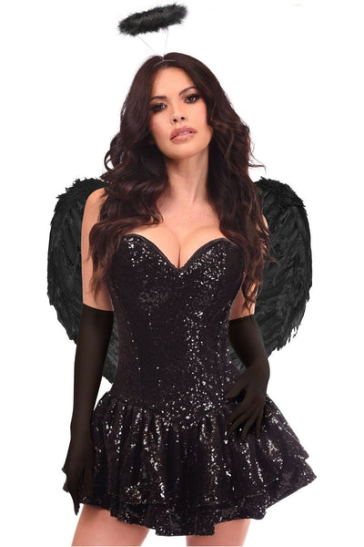 Top Drawer 4 PC Sequin Dark Angel Corset Dress Costume