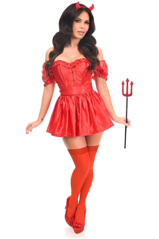 Top Drawer 4 PC Sexy Devil Corset Costume