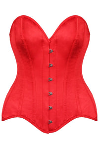 Top Drawer Red Satin Steel Boned Overbust Corset