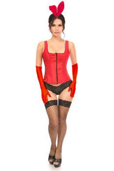 Top Drawer 4 PC Classic Red Bunny Corset Costume