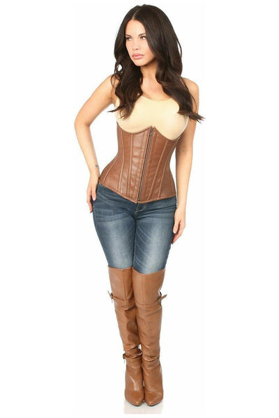 Top Drawer Faux Leather Underbust Corset - Daisy Corsets