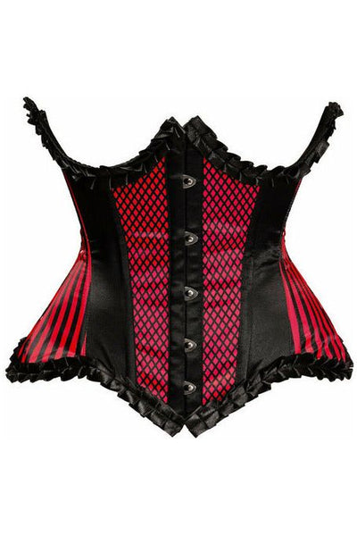 Top Drawer Red Burlesque Underwire Curvy Cut Waist Cincher Corset