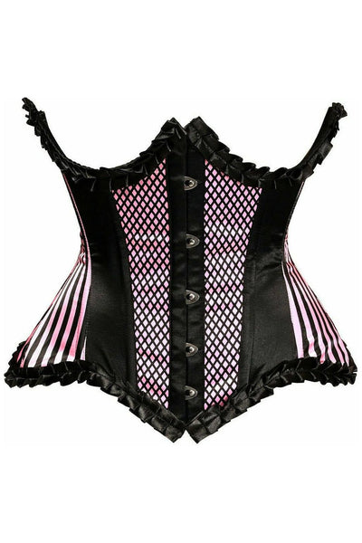 Top Drawer Pink Burlesque Underwire Curvy Cut Waist Cincher Corset - Daisy Corsets