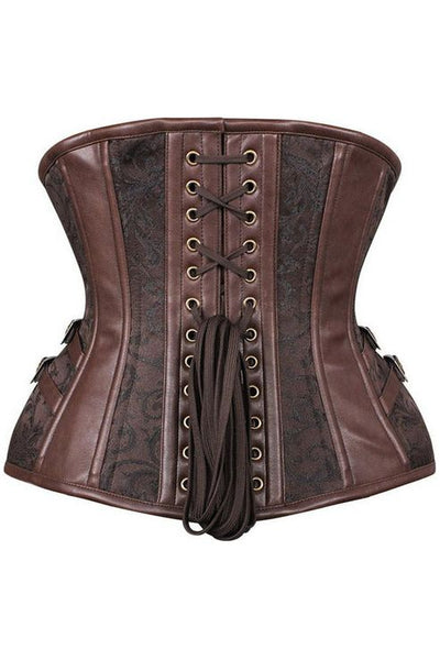 Top Drawer Brown Brocade Steampunk Steel Boned Underbust Corset