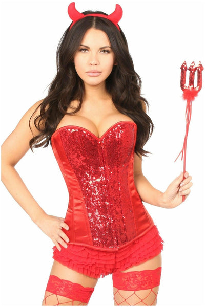 Top Drawer 4 PC Sexy Devil Corset Costume - Daisy Corsets