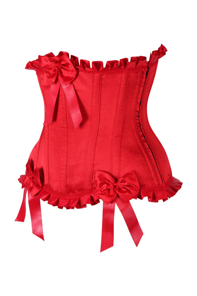 Top Drawer Red Steel Boned Burlesque Underbust Corset Waist Cincher