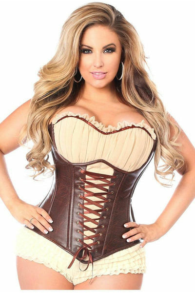 Top Drawer Faux Leather Steel Boned Ren Faire Corset - Daisy Corsets