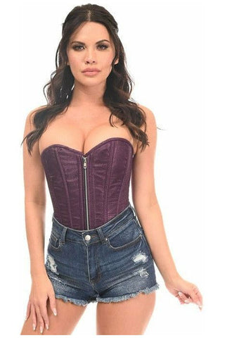 Top Drawer Plum Brocade Steel Boned Corset