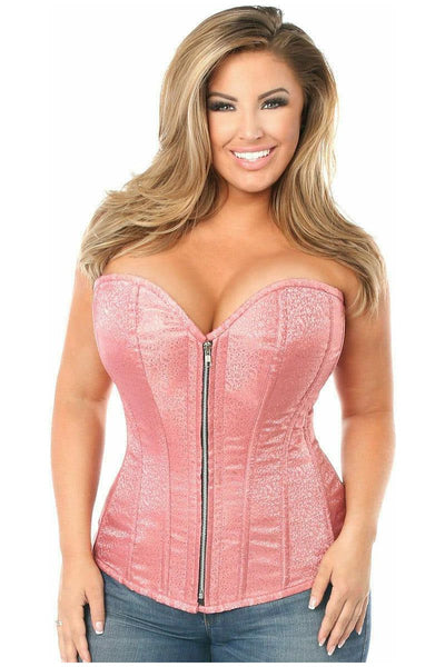 Top Drawer Dusty Rose Brocade Steel Boned Corset - Daisy Corsets