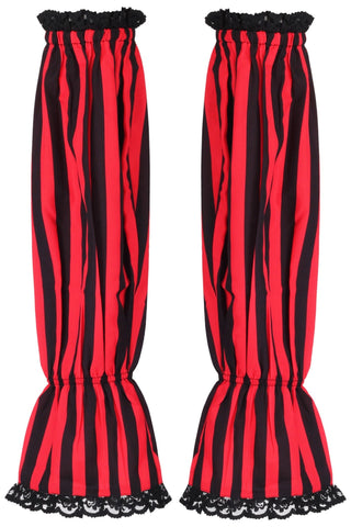 Black/Red Striped Smocked Sleeves