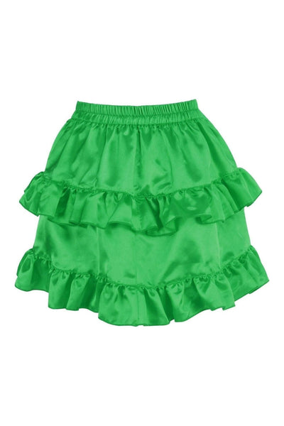 Green Satin Ruched Bustle Skirt - Daisy Corsets