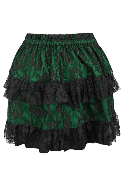 Green/Black Lace Ruched Bustle Skirt - Daisy Corsets