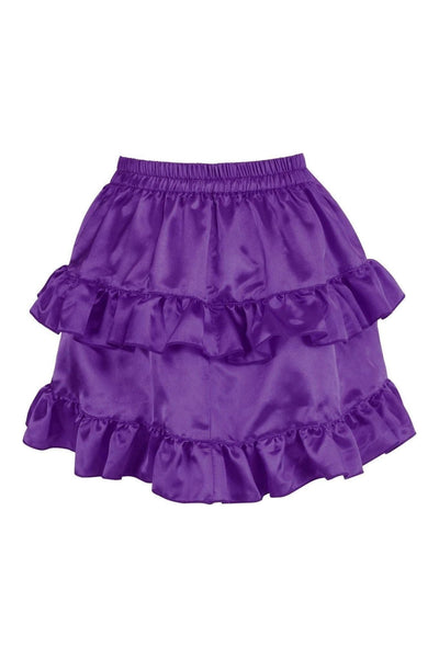 Plum Satin Ruched Bustle Skirt - Daisy Corsets