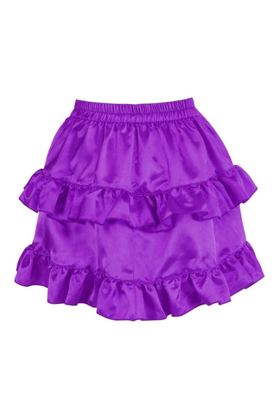 Purple Satin Ruched Bustle Skirt - Daisy Corsets