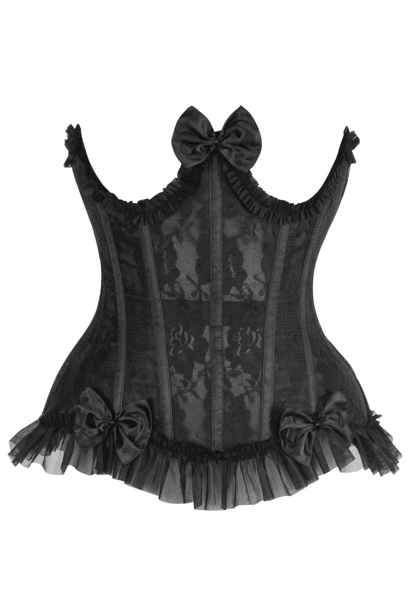 Top Drawer Steel Boned Black Lace Underwire Burlesque Underbust Corset Cincher - Daisy Corsets