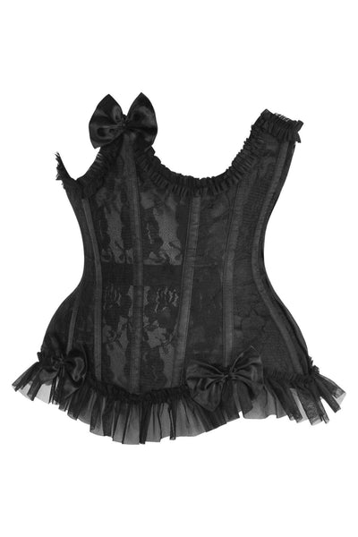 Top Drawer Steel Boned Black Lace Underwire Burlesque Underbust Corset Cincher - Daisy Corsets