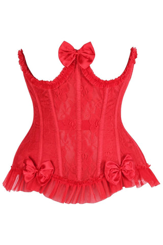 Top Drawer Steel Boned Red Lace Underwire Burlesque Underbust Corset Cincher - Daisy Corsets