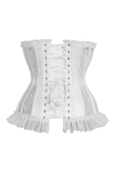 Top Drawer Steel Boned White Lace Underwire Burlesque Underbust Corset Cincher - Daisy Corsets